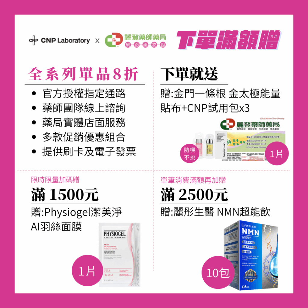 CNP Laboratory滿額贈